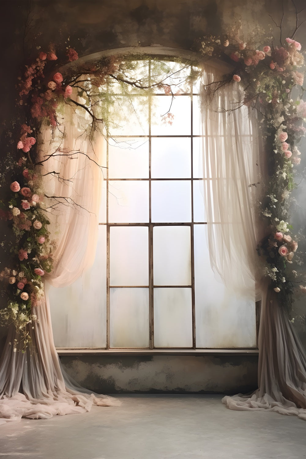 Backdrop For Maternity Photoshoot Dreamy Archway Window Backdrop UK GTY2-12