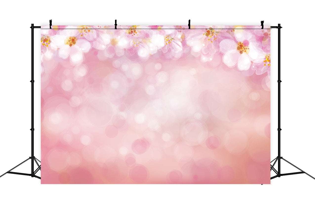 Pink Photo Backdrop Floral Bokeh Portrait Backdrop UK GTY2-136