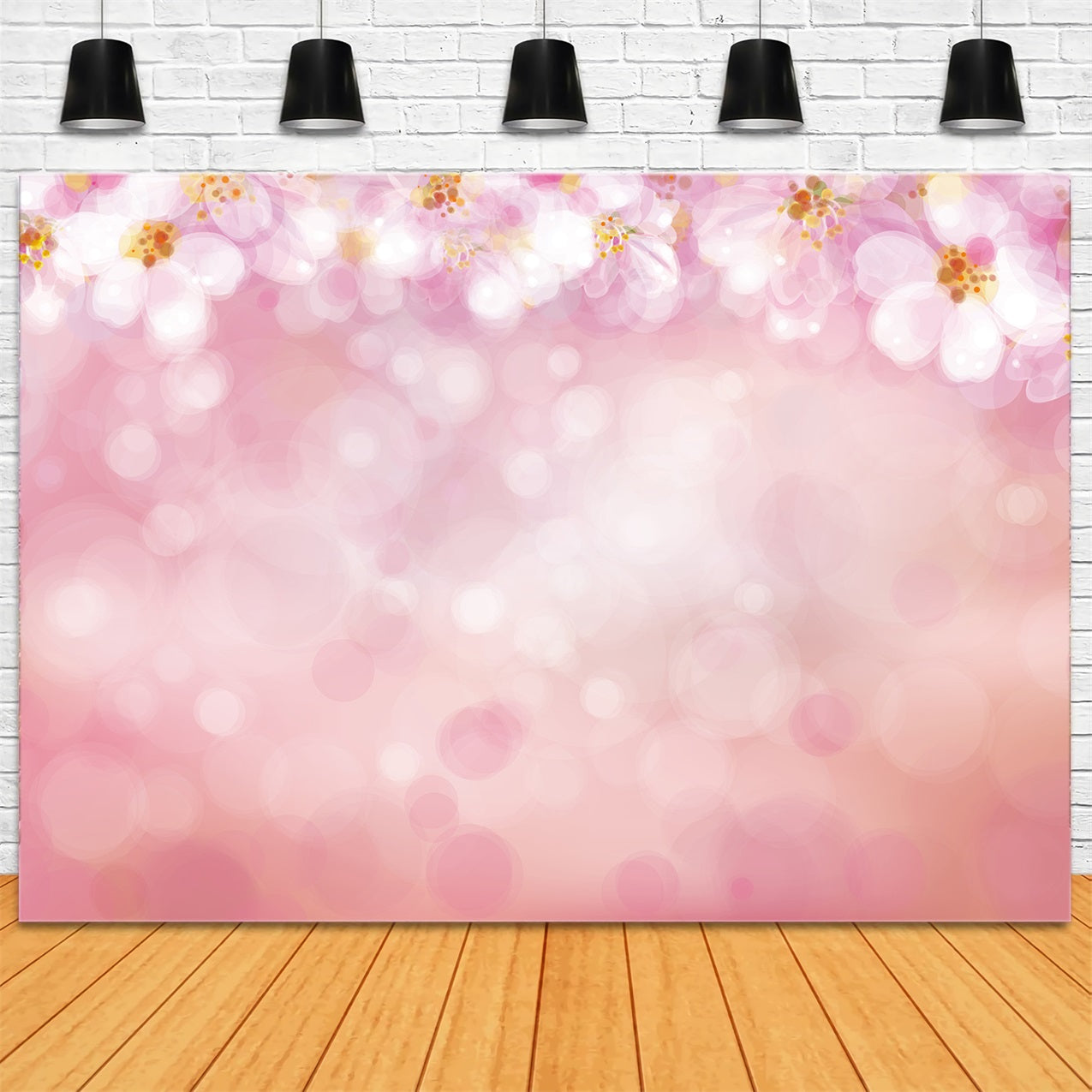 Pink Photo Backdrop Floral Bokeh Portrait Backdrop UK GTY2-136