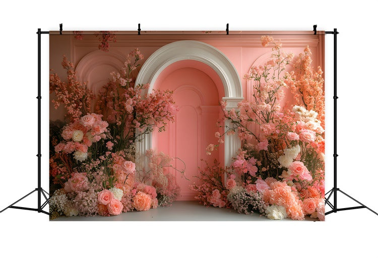 Maternity Backdrops Delicate Floral Blush Archway Backdrop UK GTY2-20