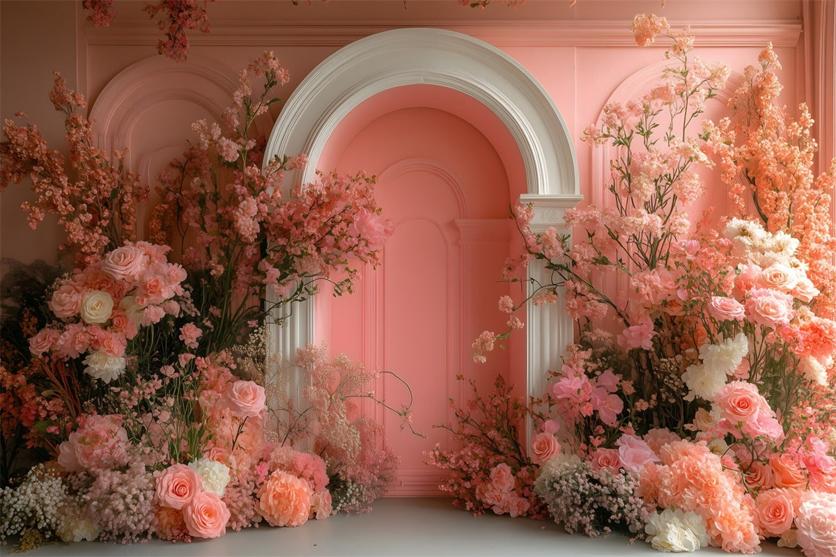 Maternity Backdrops Delicate Floral Blush Archway Backdrop UK GTY2-20