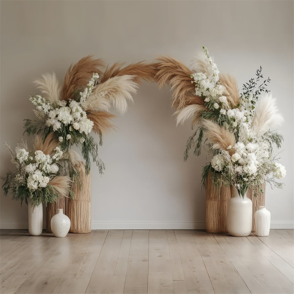 Backdrops For Maternity Photos Pampas Grass Floral Arch Backdrop UK GTY2-22