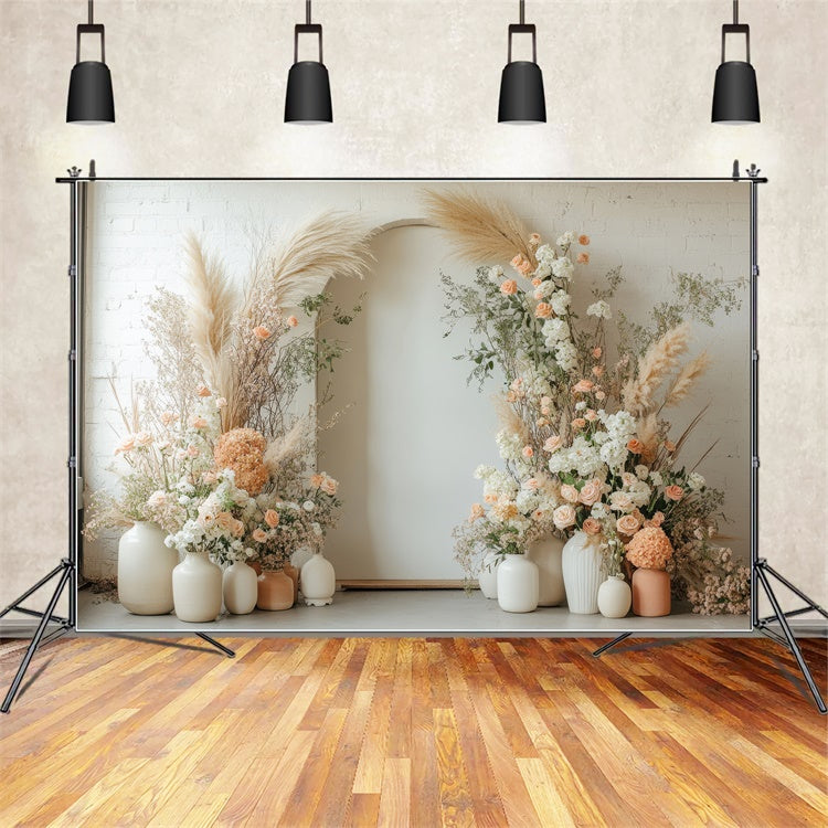 Maternity Photography Backdrops Elegant Dried Flower Arch Backdrop UK GTY2-23