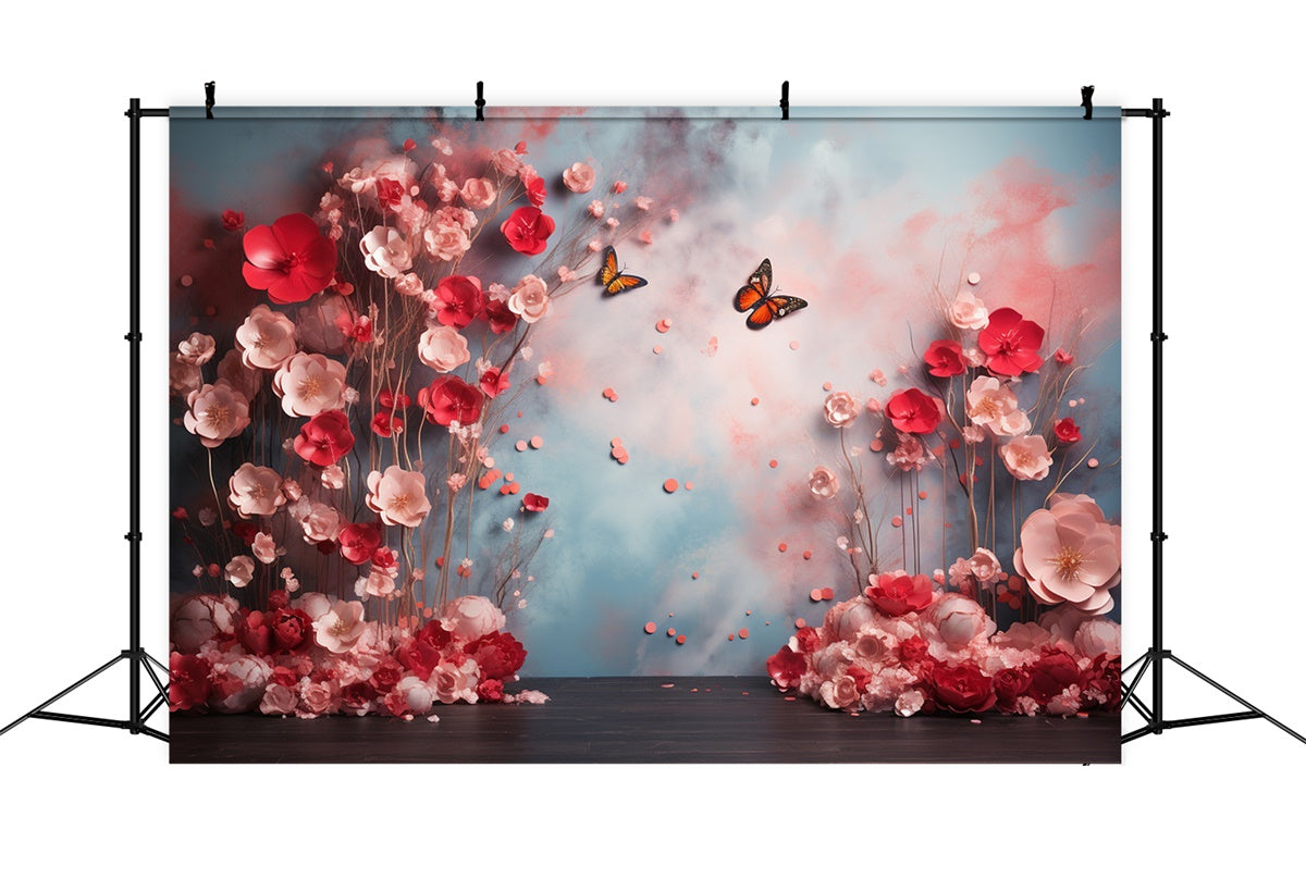 Maternity Photo Backdrops Butterfly Floral Fantasy Backdrop UK GTY2-33