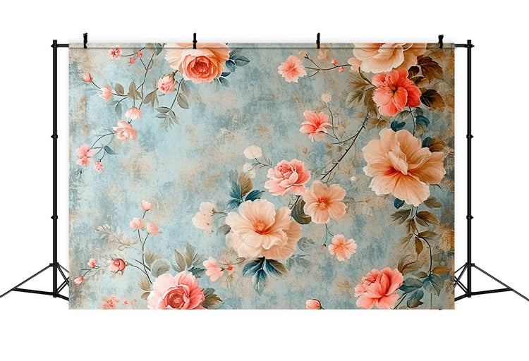 Backdrop For Maternity Photoshoot Vintage Art Floral Wall Backdrop UK GTY2-36