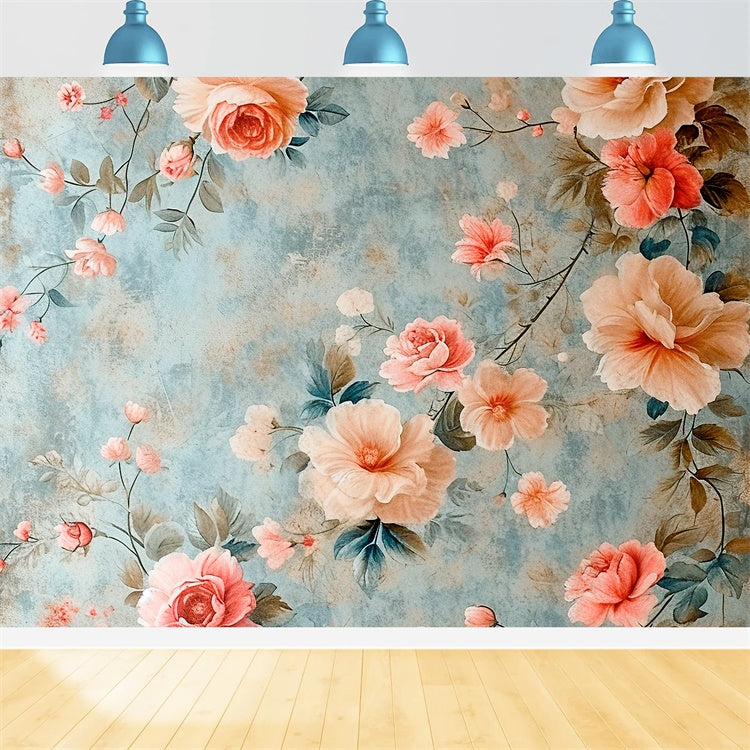 Backdrop For Maternity Photoshoot Vintage Art Floral Wall Backdrop UK GTY2-36