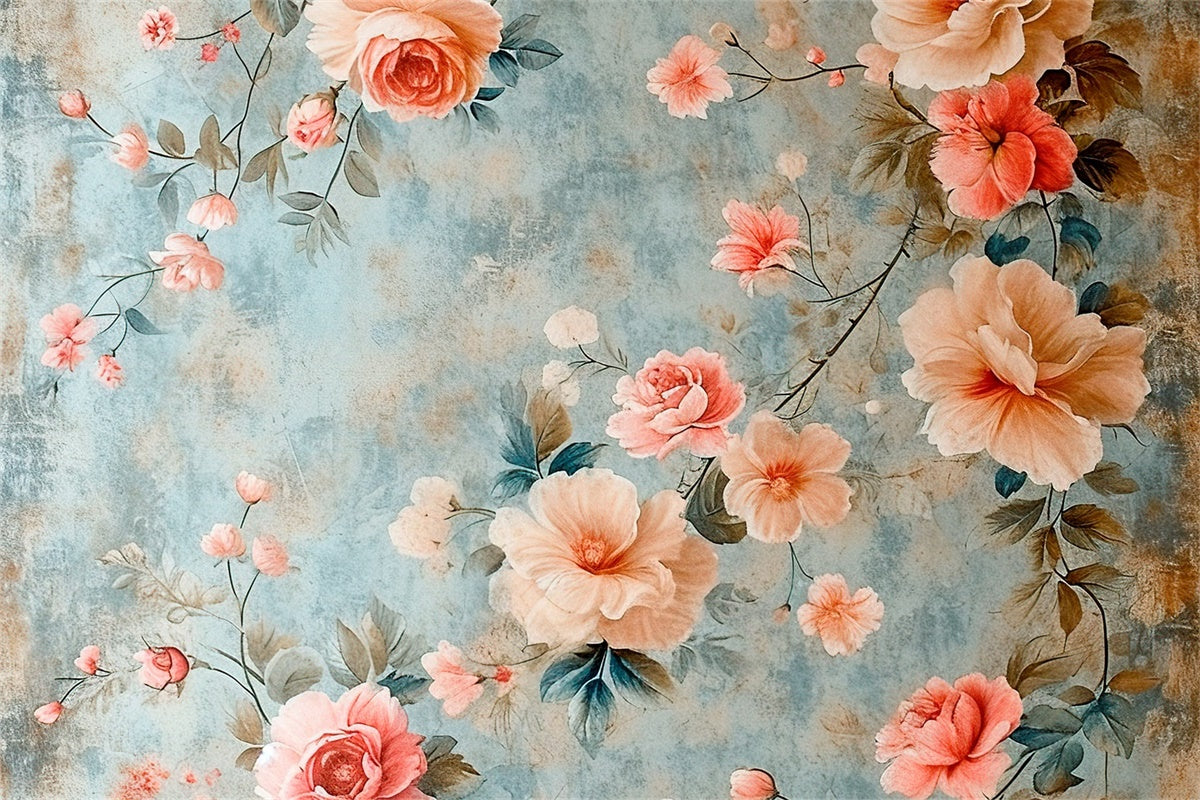 Backdrop For Maternity Photoshoot Vintage Art Floral Wall Backdrop UK GTY2-36