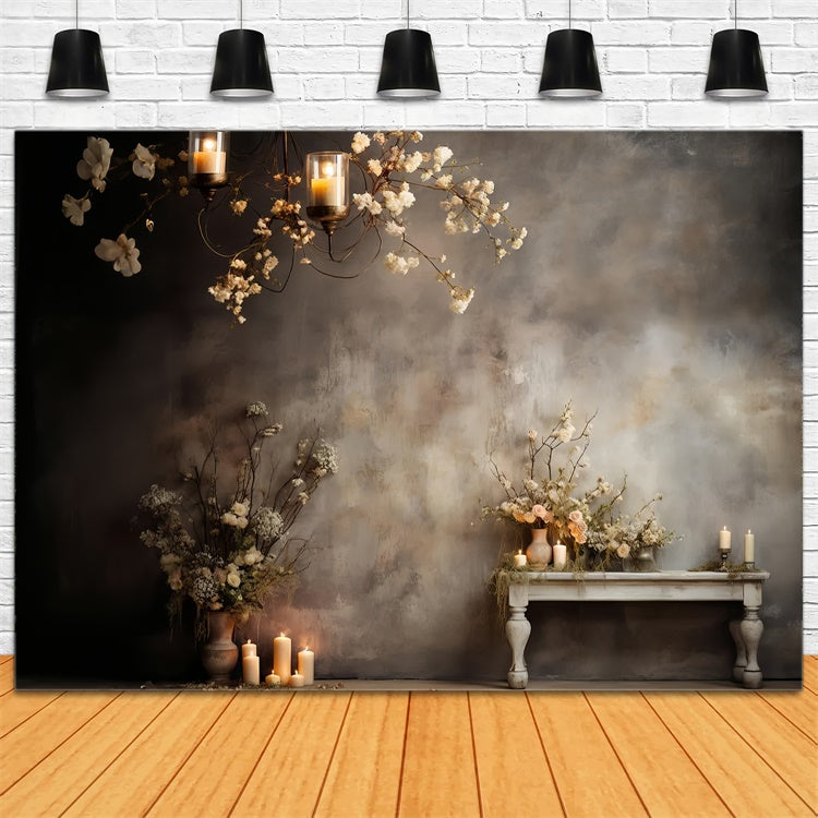 Backdrops For Maternity Photos Warm Candlelit Floral Backdrop UK GTY2-45