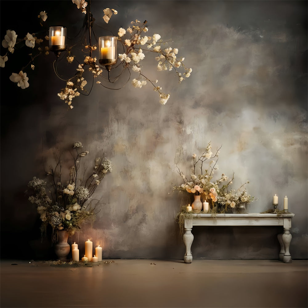 Backdrops For Maternity Photos Warm Candlelit Floral Backdrop UK GTY2-45