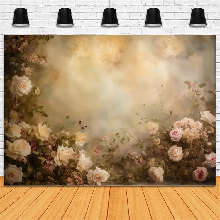 Maternity Photo Backdrops Vintage Blush Floral Elegance Backdrop UK GTY2-47