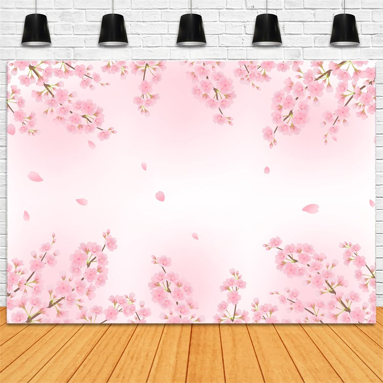 Backdrops For Maternity Photos Delicate Cherry Blossoms Backdrop UK GTY2-49