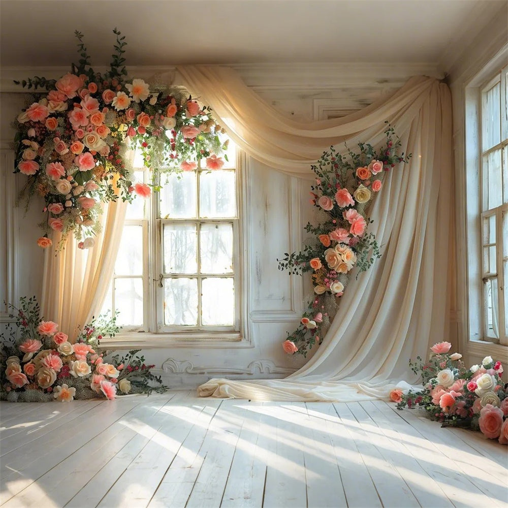 Maternity Photoshoot Backdrop Romantic Blush Rose Drape Backdrop UK GTY2-50