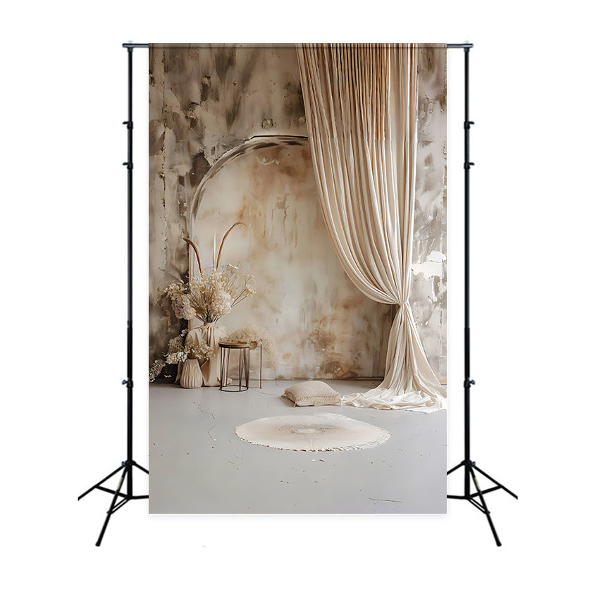 Maternity Photo Backdrops Vintage Textured Wall Curtain Backdrop UK GTY2-53