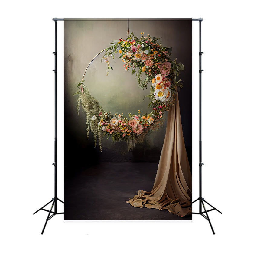 Maternity Backdrops Enchanted Vintage Floral Hoop Backdrop UK GTY2-8