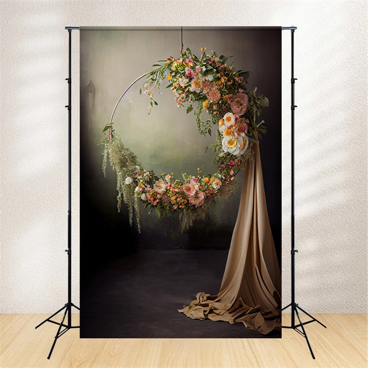 Maternity Backdrops Enchanted Vintage Floral Hoop Backdrop UK GTY2-8