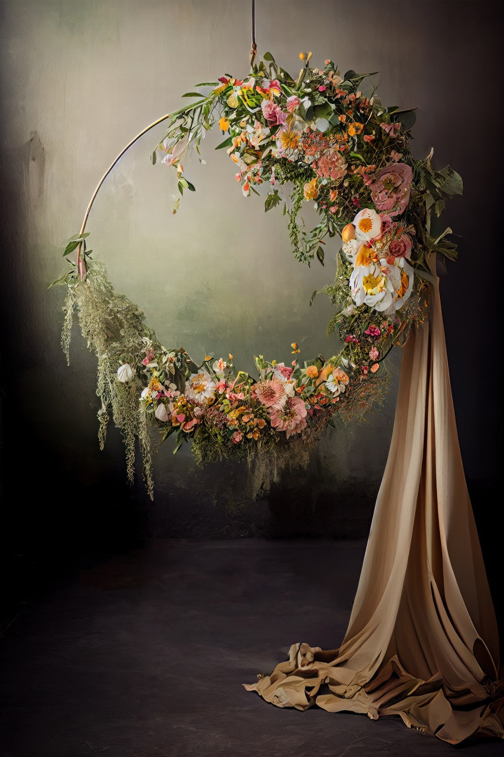 Maternity Backdrops Enchanted Vintage Floral Hoop Backdrop UK GTY2-8