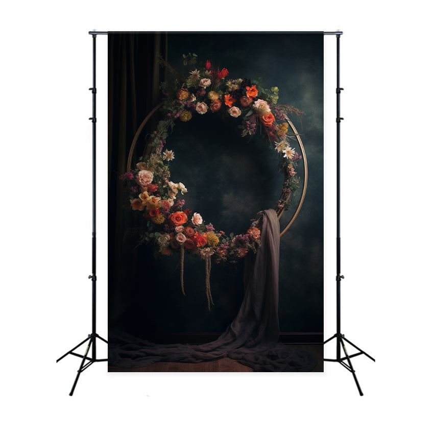 Backdrops For Maternity Photos Antique Floral Crescent Hoop Backdrop UK GTY2-9