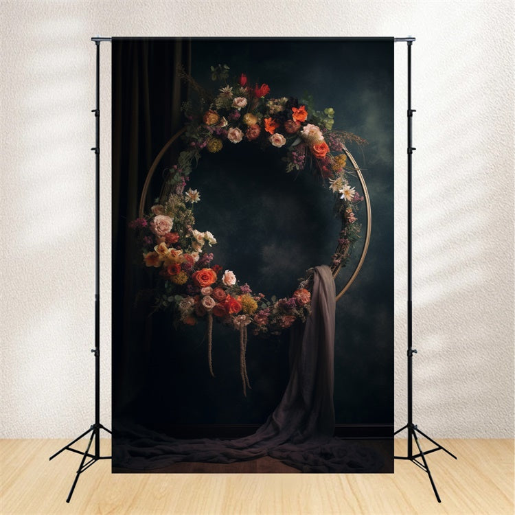 Backdrops For Maternity Photos Antique Floral Crescent Hoop Backdrop UK GTY2-9