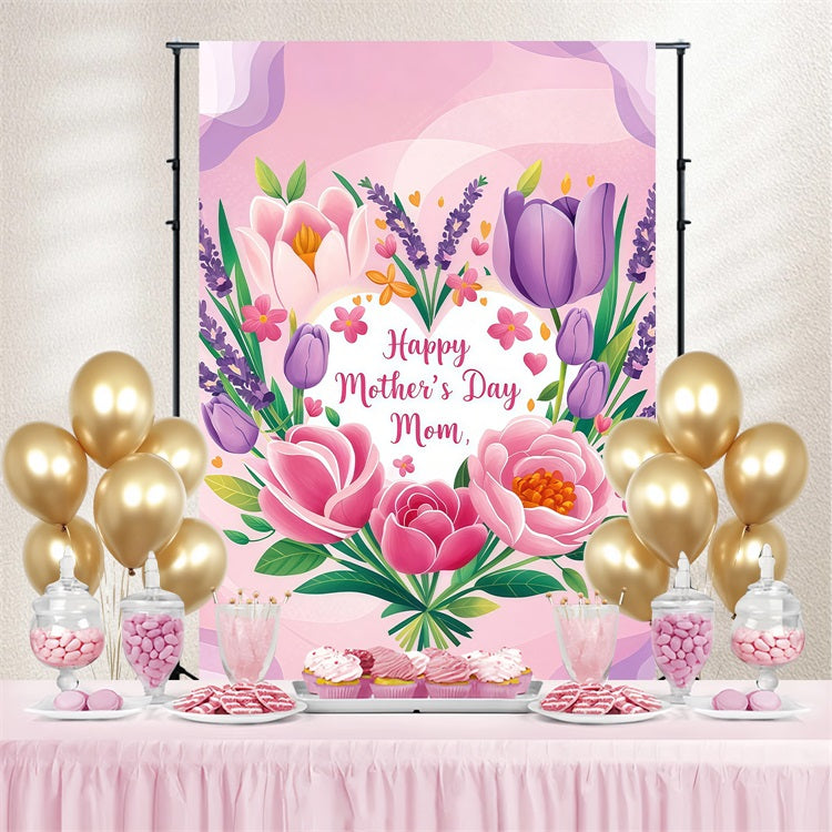 Mothers Day Backdrops Sweet Floral Bouquet Customized Backdrop UK GTY3-181