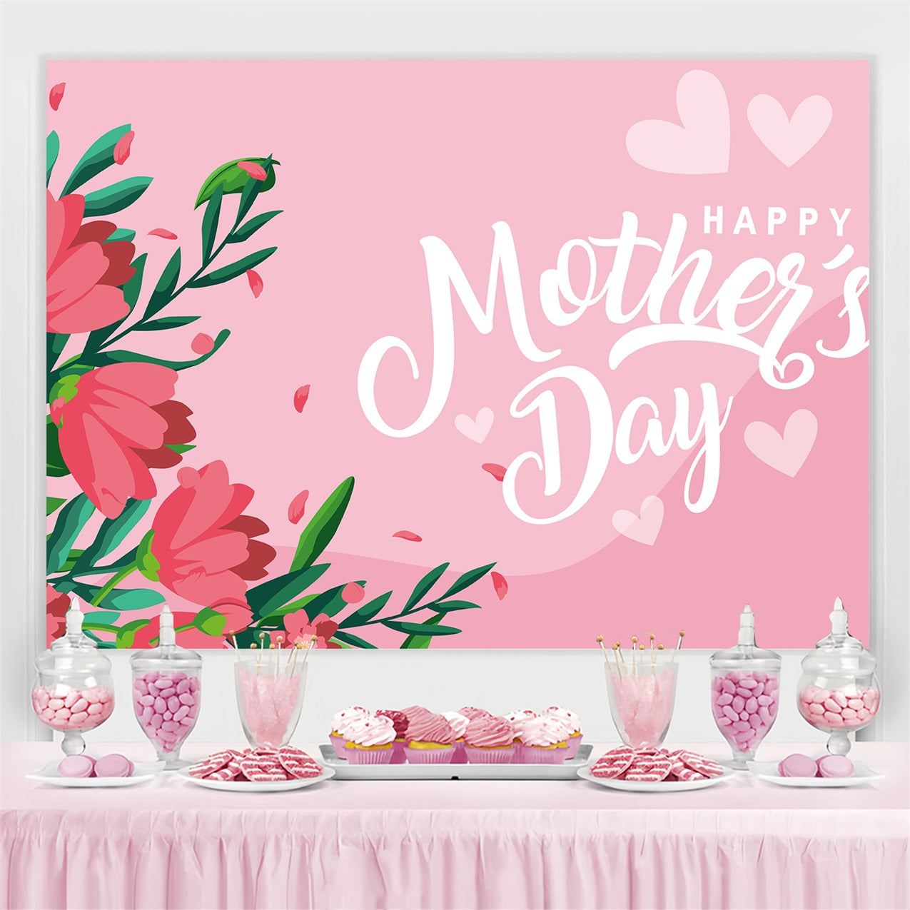 Backdrop Mothers Day Romantic Blossom Custom Backdrop UK GTY3-188