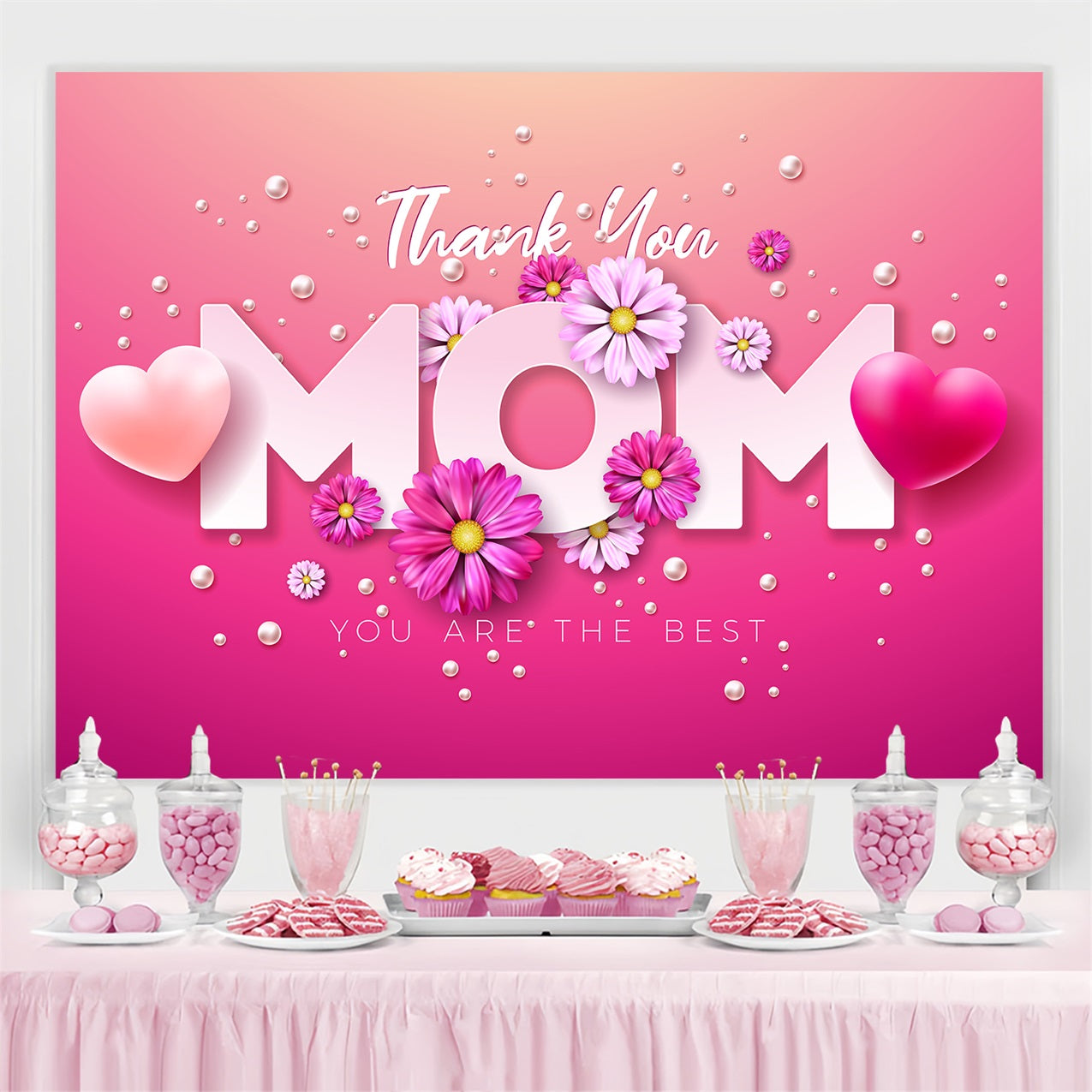 Backdrops For Mothers Day Pearl Blossom Personalised Backdrop UK GTY3-191