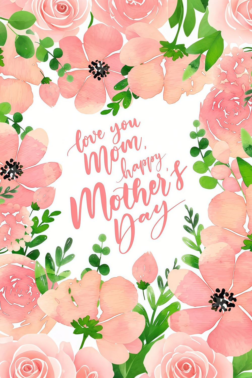 Mother's Day Backdrop Romantic Pink Floral Custom Backdrop UK GTY3-196