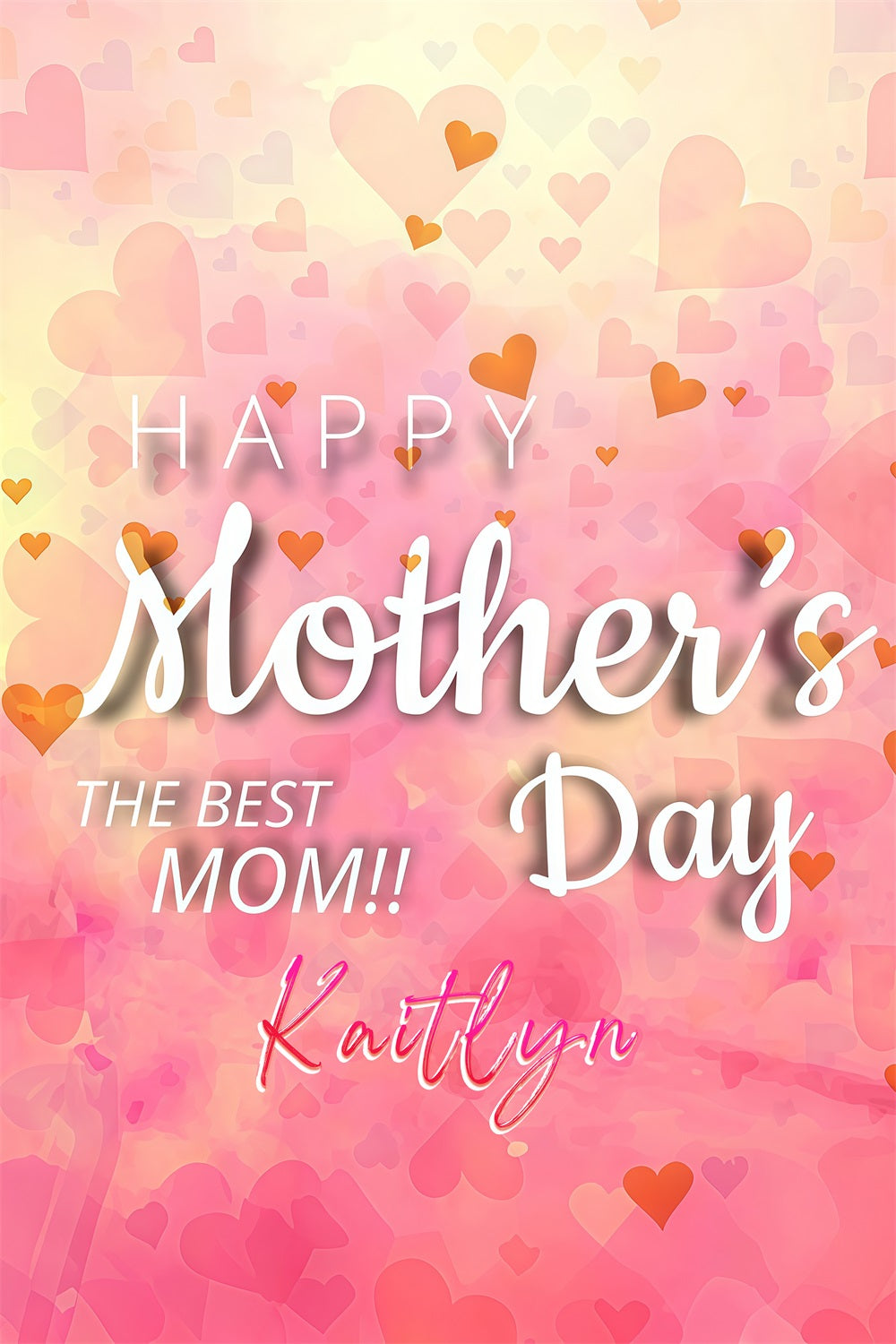 Mothers Day Backdrop Heart Celebration Customized Backdrop UK GTY3-197