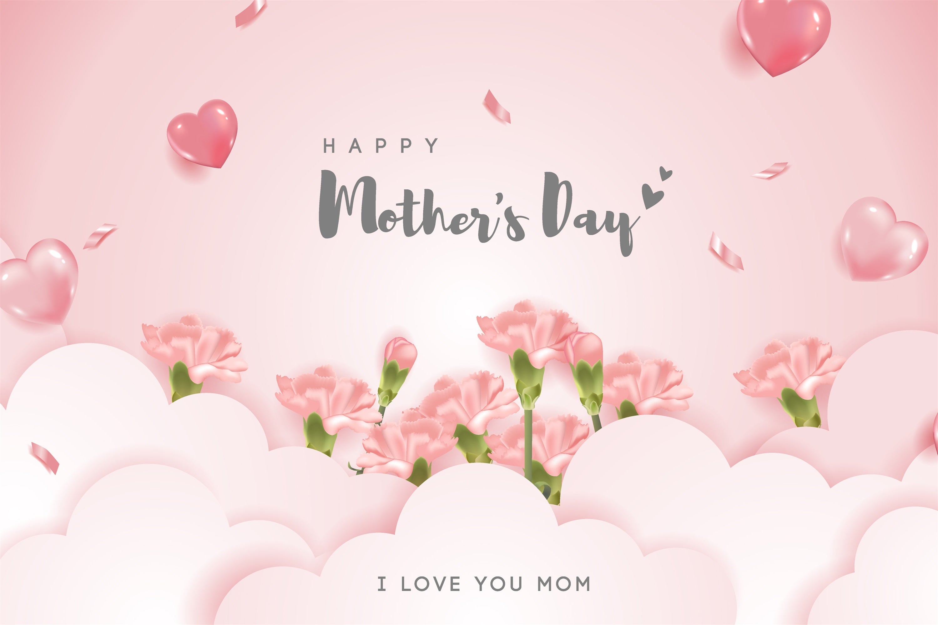 Mother's Day Photo Backdrops Pink Carnation Personalised Backdrop UK GTY3-203