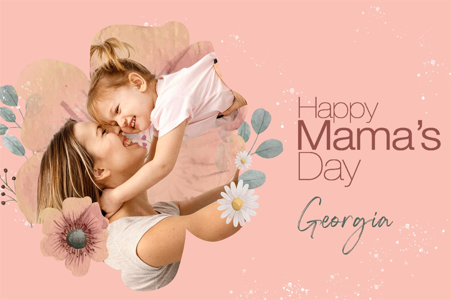 Backdrops For Mothers Day Floral Embrace Personalised Backdrop UK GTY3-211