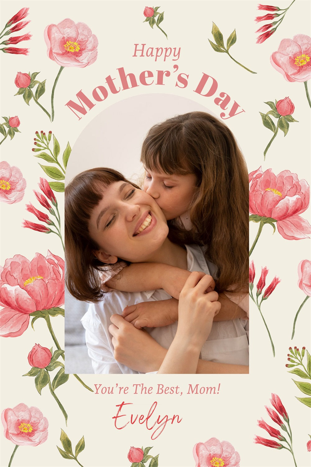 Mothers Day Backdrops Pink Floral Love Customized Backdrop UK GTY3-213