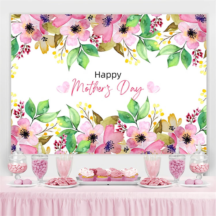 Mothers Day Backdrops Graceful Watercolor Flower Custom Backdrop UK GTY3-229