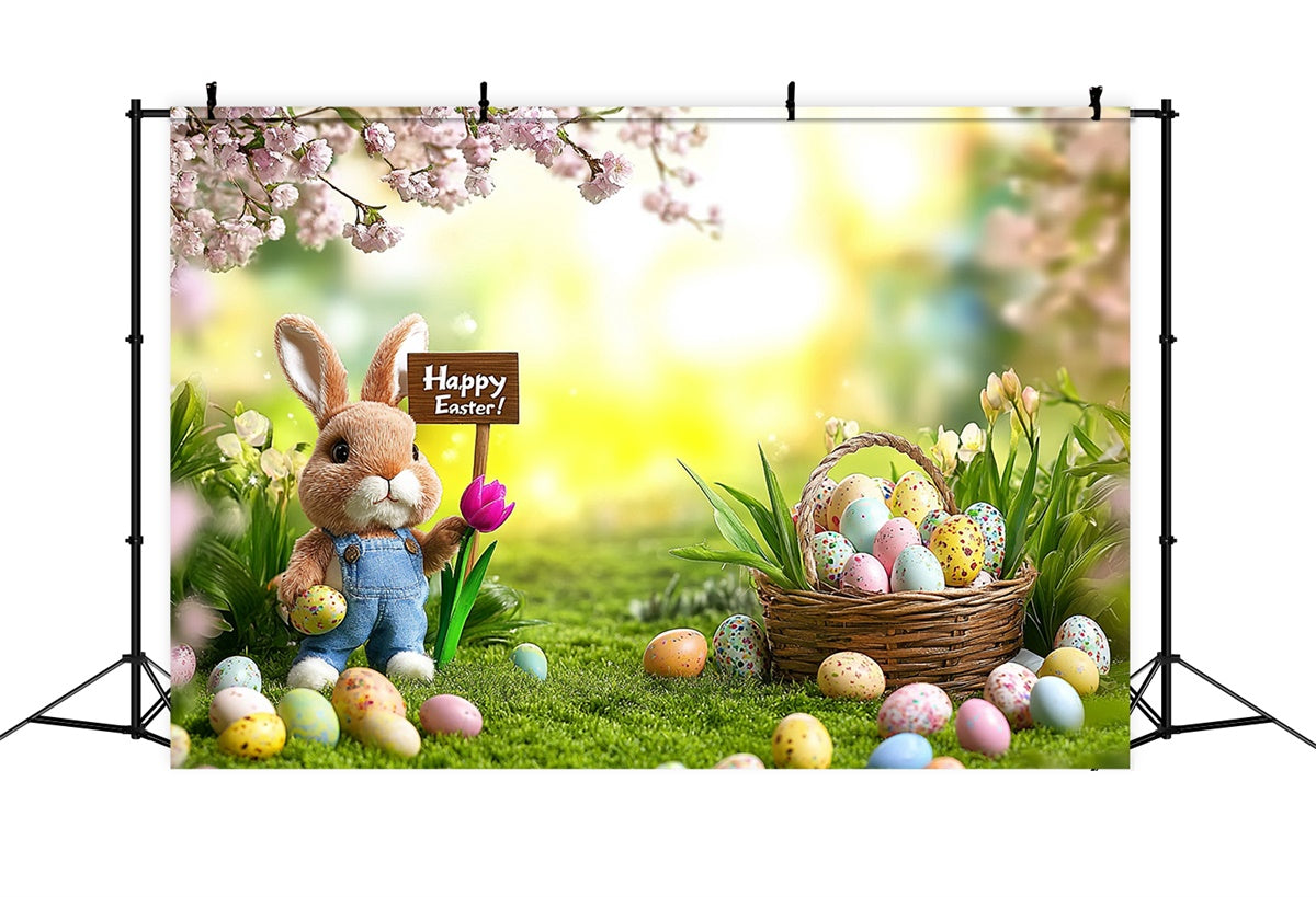 Easter Backdrops For Photos Cheerful Bunny Egg Hunt Backdrop UK GTY3-238