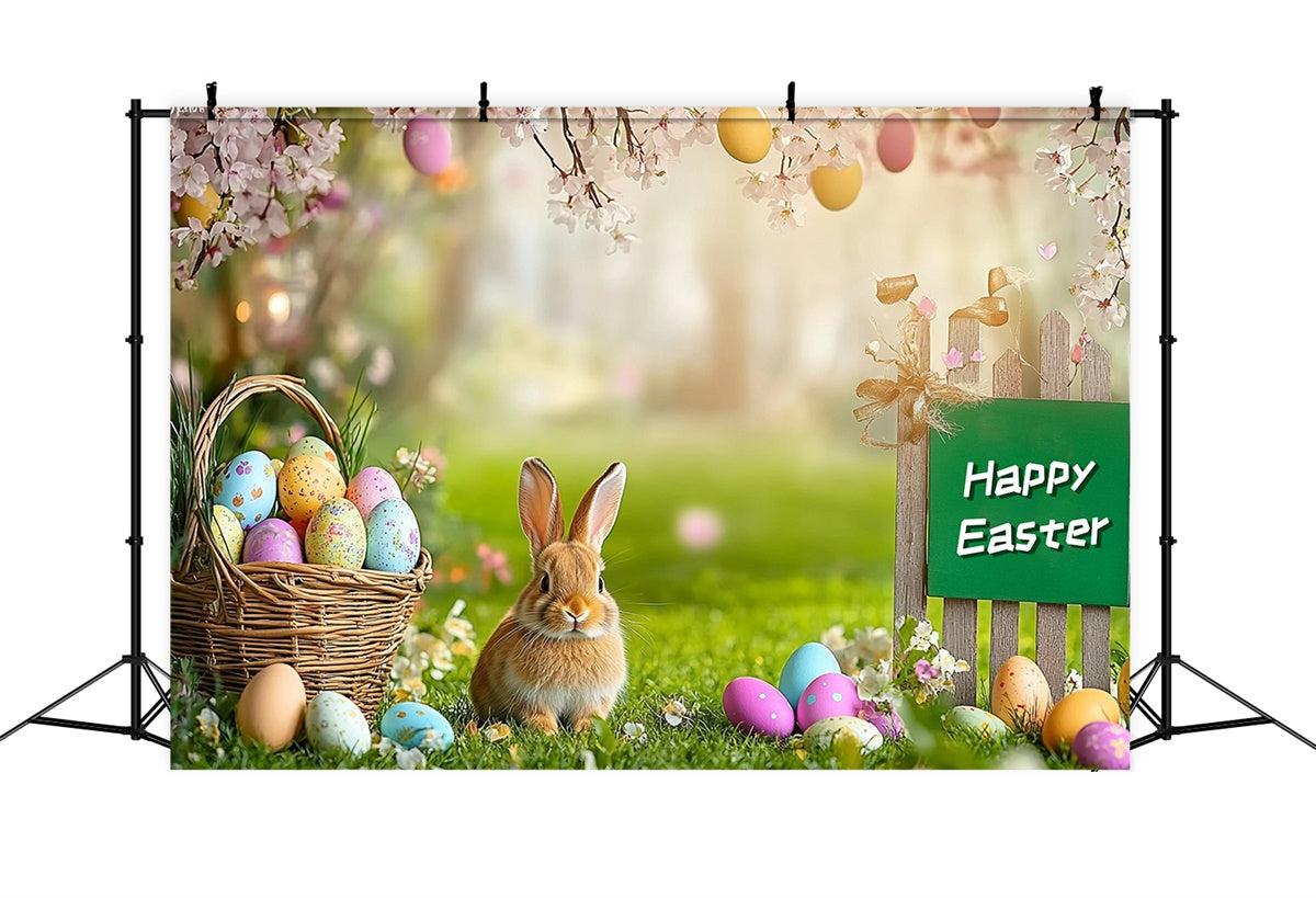 Easter Photo Backdrop Pastel Egg Cherry Blossom Backdrop UK GTY3-242