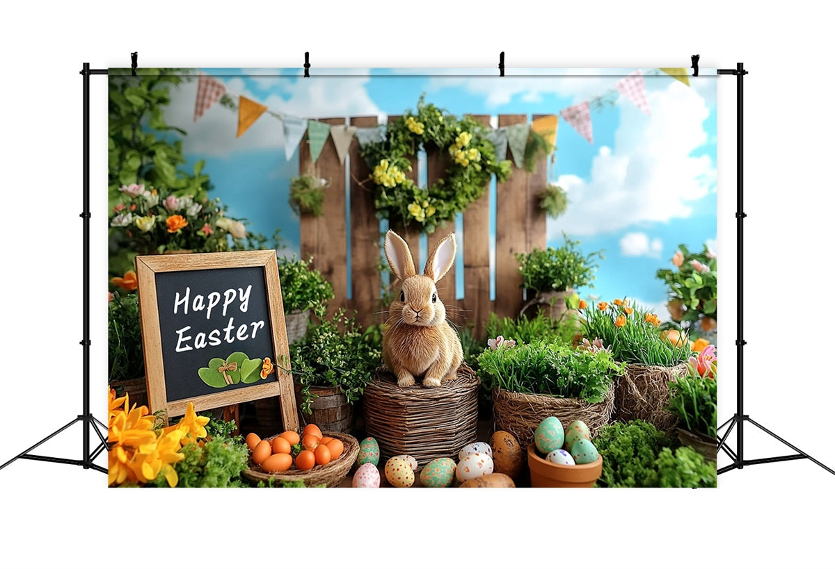 Photo Backdrops Easter Lush Greenery Carrot Bunny Backdrop UK GTY3-244