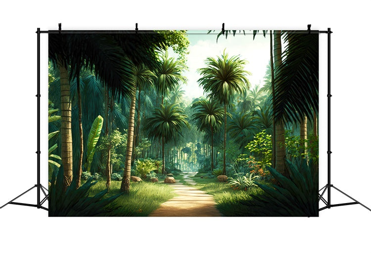 Tropical Photo Backdrop Tropical Jungle Trail Summer Backdrop UK GTY3-289