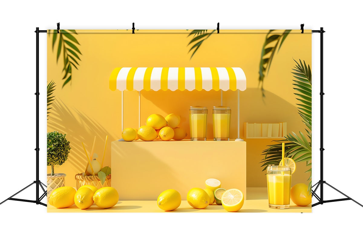 Lemon Backdrop Fresh Lemonade Yellow Stand Summer Backdrop UK GTY3-295