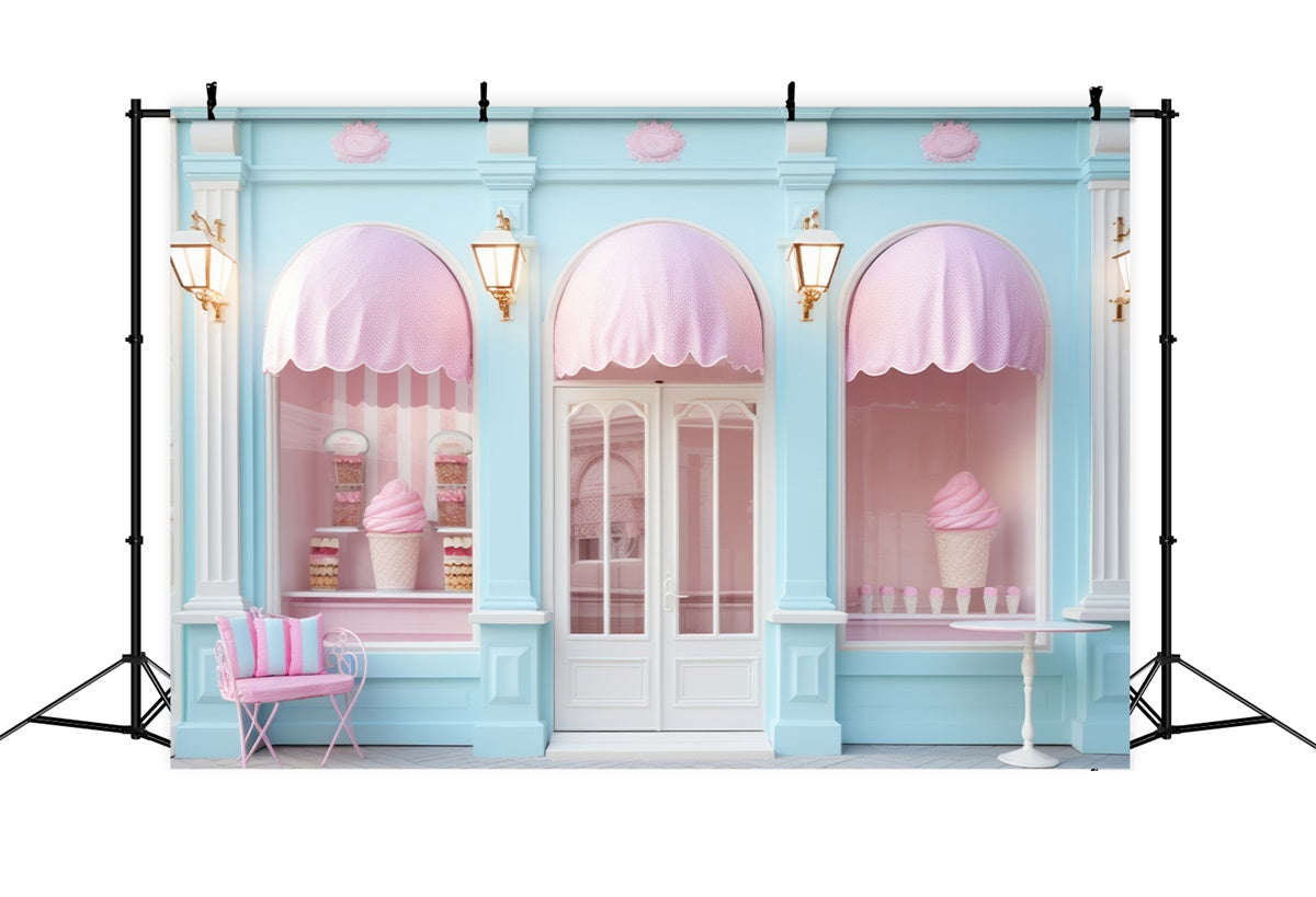 Summer Backdrops Pastel Dessert Store Summer Backdrop UK GTY3-296