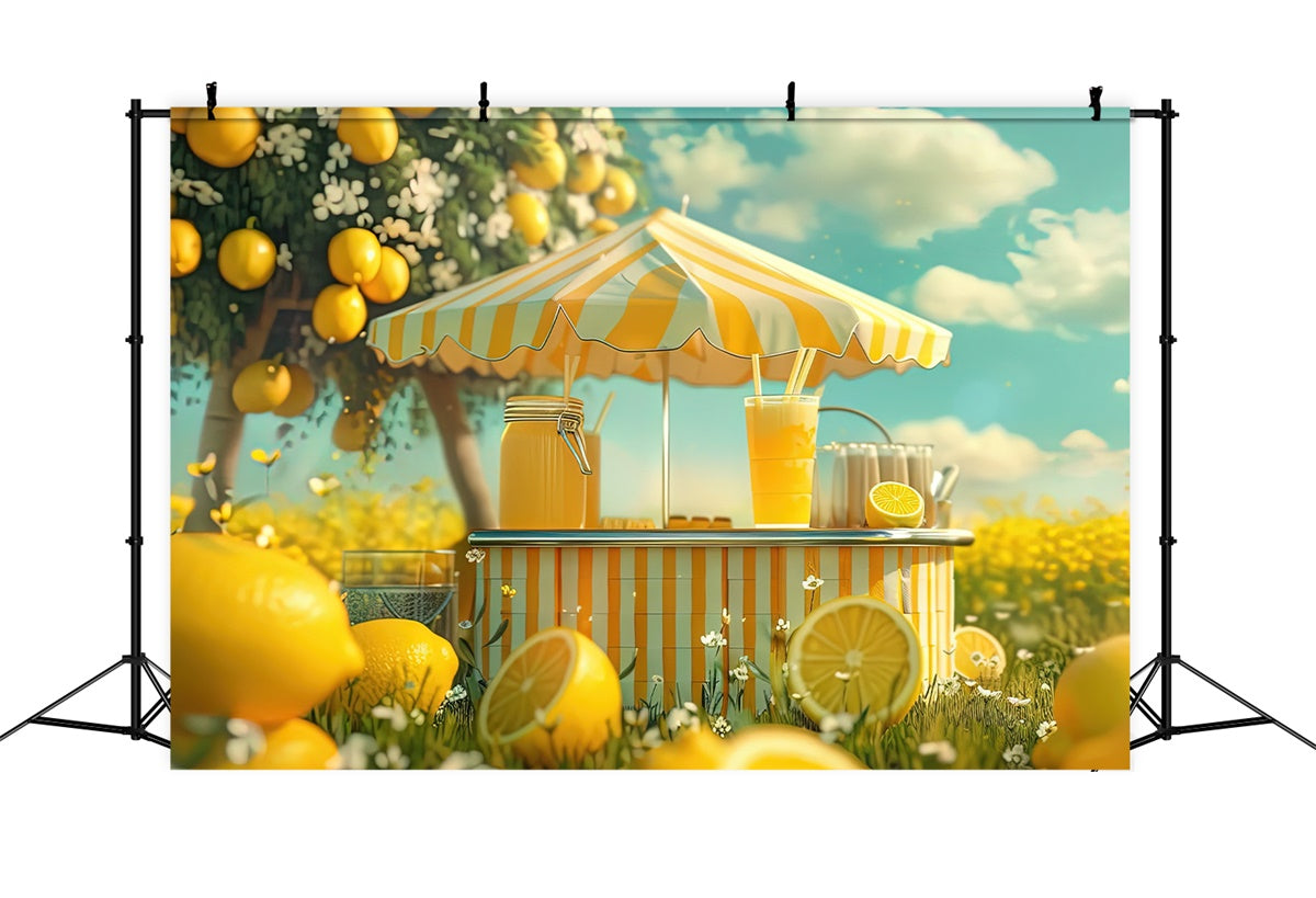 Lemon Backdrop Lemon Tree Sunshine Market Backdrop UK GTY3-299