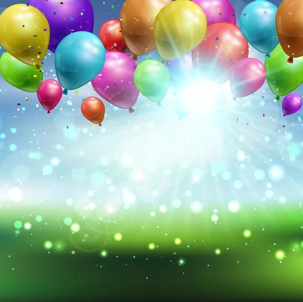 Balloon Bokeh Photo Backdrop UK for Birthday Decoration J03147