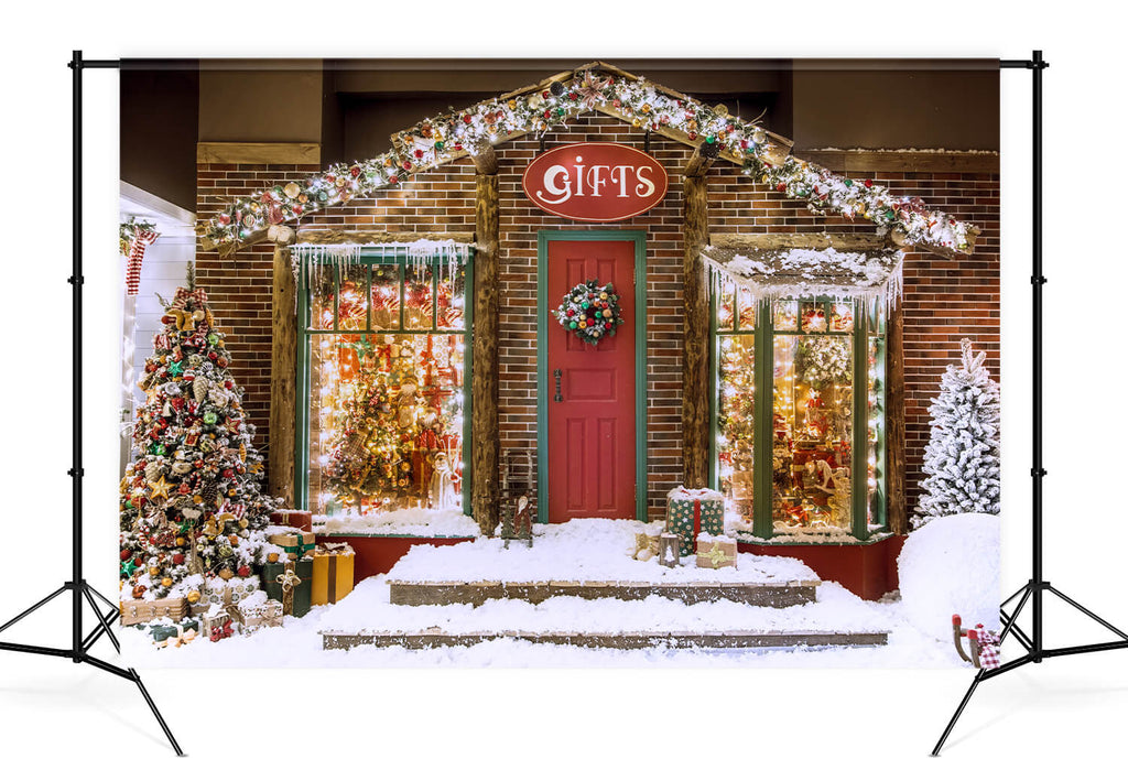 Christmas  Gifts  Gingerbread House Photography Backdrops KAT-28