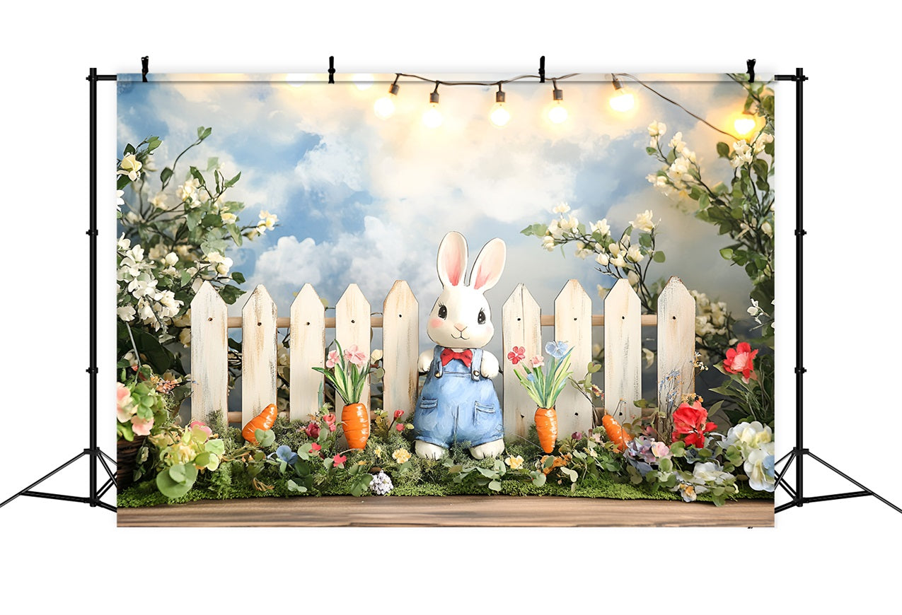 Spring Photo Backdrop Bunny Floral Carrot Scene Backdrop UK LXX1-101