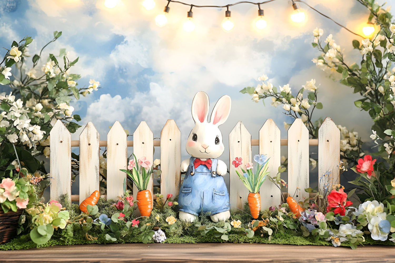 Spring Photo Backdrop Bunny Floral Carrot Scene Backdrop UK LXX1-101