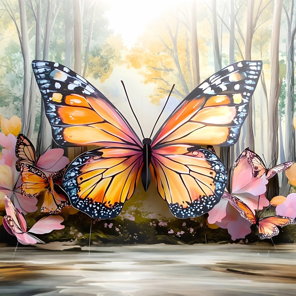 Spring Backdrop Majestic Butterfly The Woods Backdrop UK LXX1-105