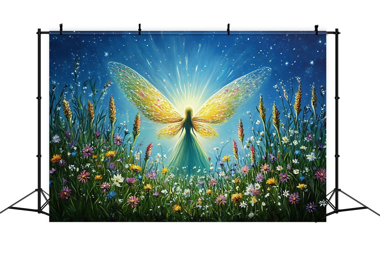 Spring Picture Backdrop Starry Fairy Blooming Field Backdrop UK LXX1-11