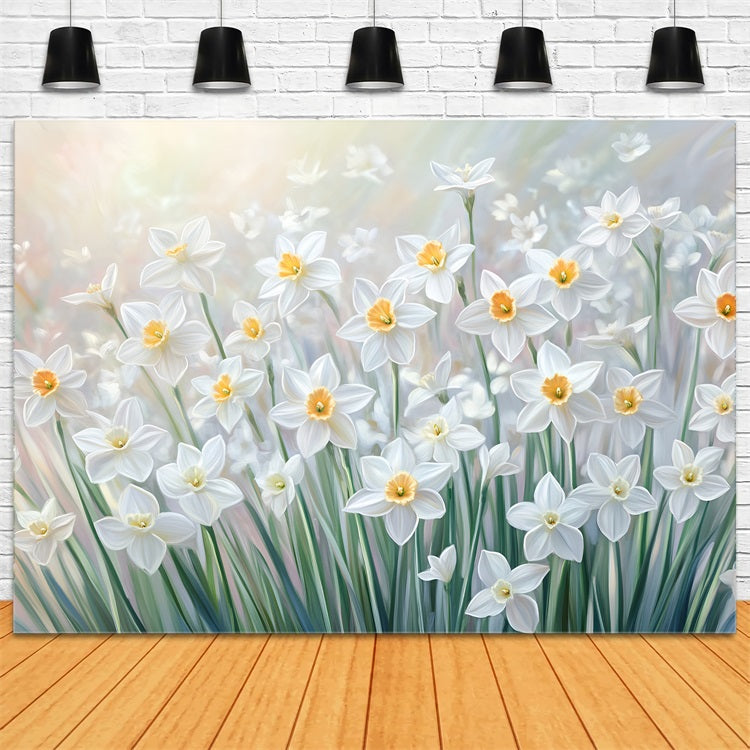 Spring Backdrop Radiant Morning Daffodil Garden Backdrop UK LXX1-112