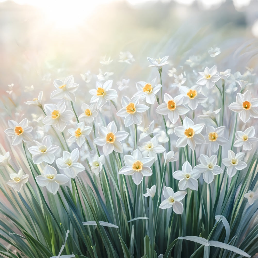 Spring Backdrop Radiant Morning Daffodil Garden Backdrop UK LXX1-112