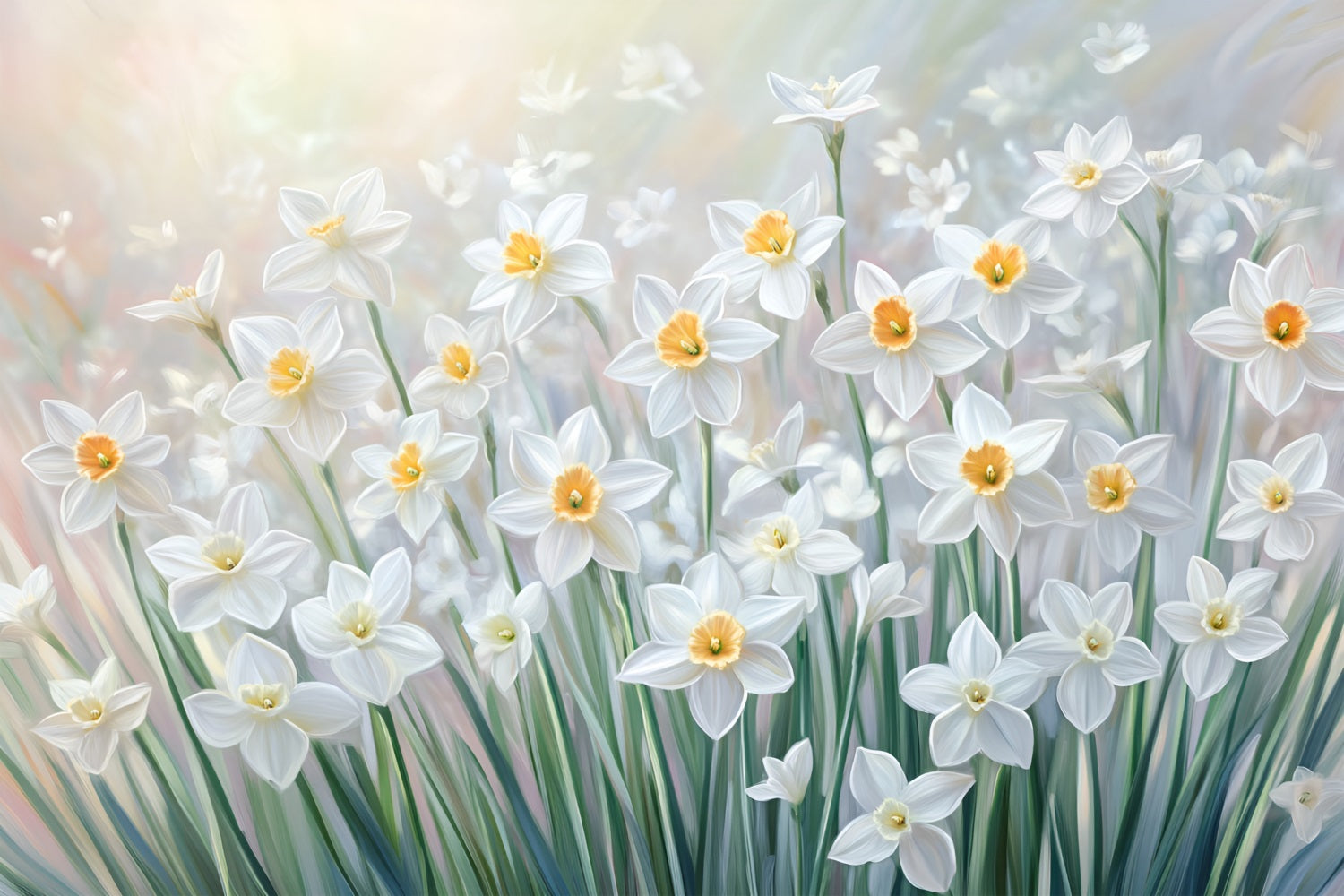 Spring Backdrop Radiant Morning Daffodil Garden Backdrop UK LXX1-112