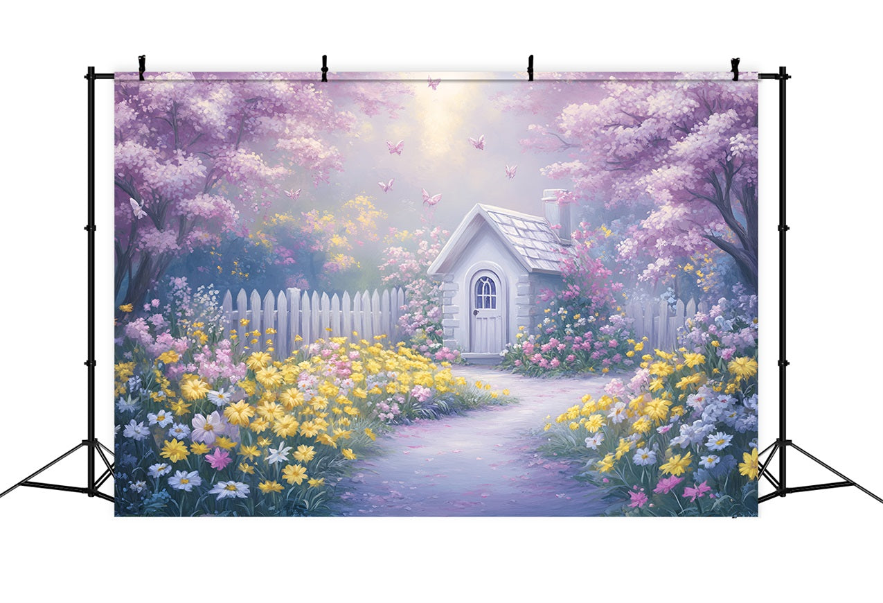 Spring Backdrop Pictures Vibrant Floral Pathway Cottage Backdrop UK LXX1-113