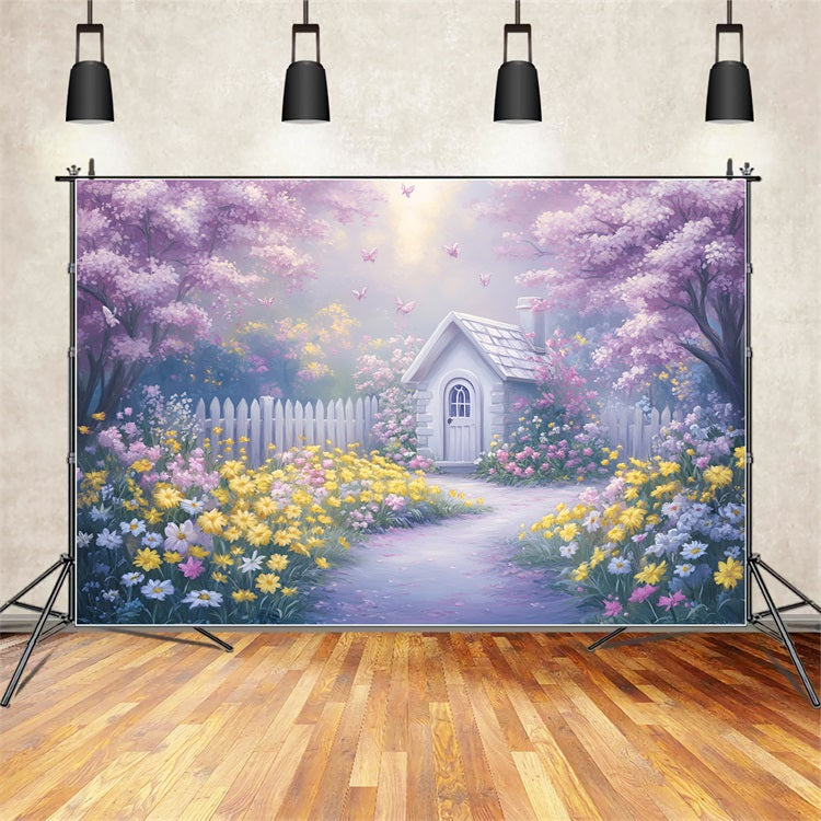 Spring Backdrop Pictures Vibrant Floral Pathway Cottage Backdrop UK LXX1-113