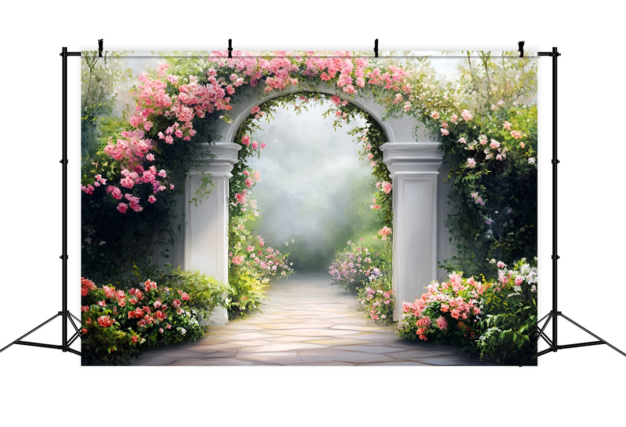 Photography Spring Backdrops Dreamy Arch Covered Roses Backdrop UK LXX1-115